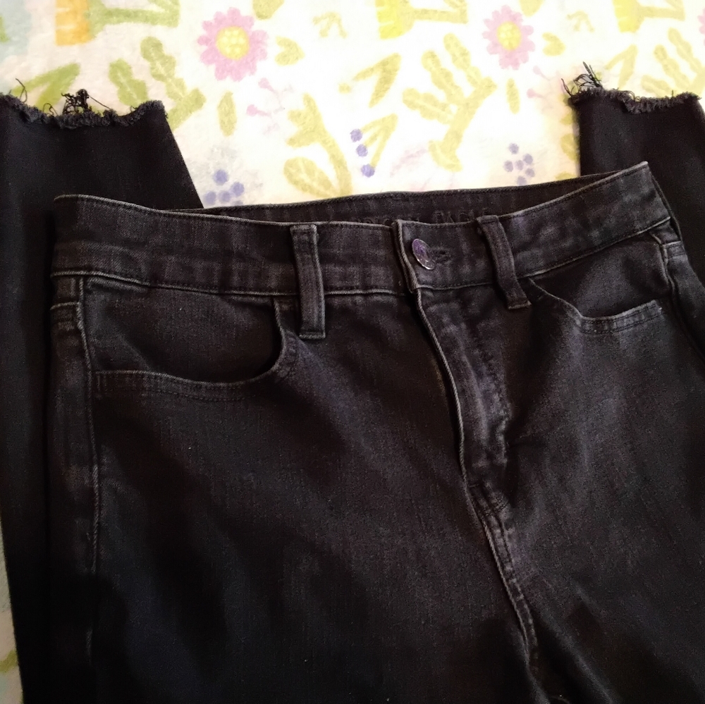 AEO The Dream Jean black hi high rise jeggings jeans womens size 8 29W 27L
